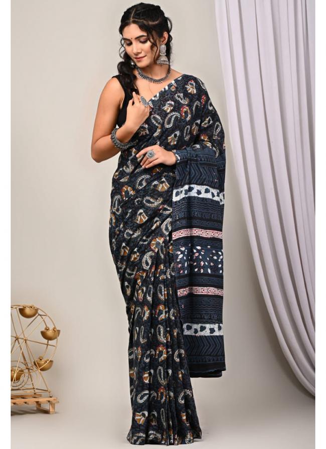 Cotton Multi Colour Casual Wear Printed Saree